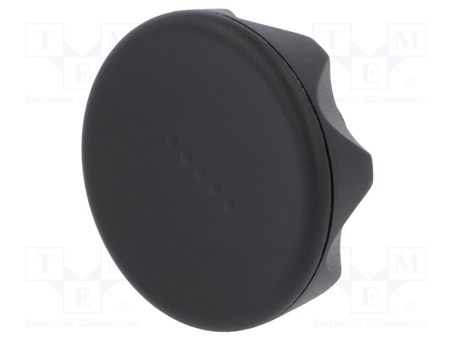 Knob; Dia: 56mm; H: 29mm; technopolymer (PA); black; Cap: black