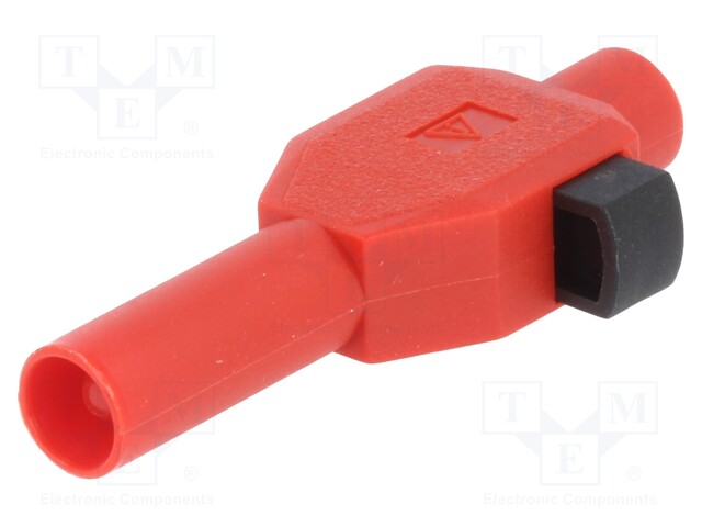 Plug; 4mm banana; 10A; 600V; red; Plating: nickel plated