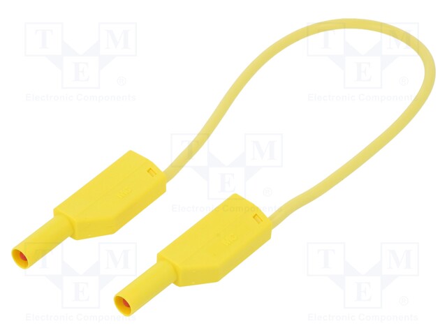 Test lead; silicone; 0.25m; yellow; 19A; 1kV; Cond.cross sec: 1mm2