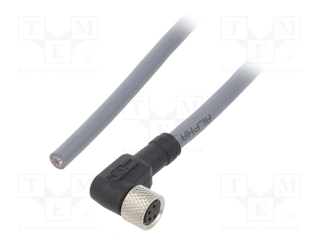 Connection lead; M8; PIN: 4; angled; 10m; plug; -25÷80°C; IP67