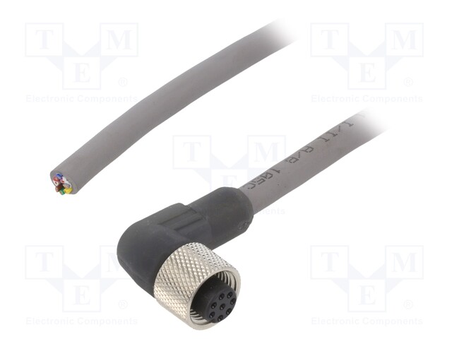 Connection lead; M12; PIN: 8; angled; 10m; plug; 36VAC; 2.2A; IP67