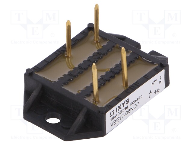 Single-phase bridge rectifier; Urmax: 600V; If: 27A; Ifsm: 45A