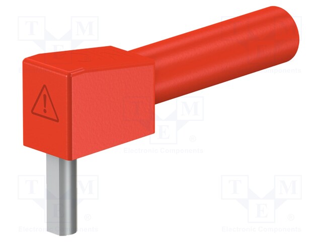 Socket; 4mm banana; 32A; 1kV; red; nickel plated; insulated