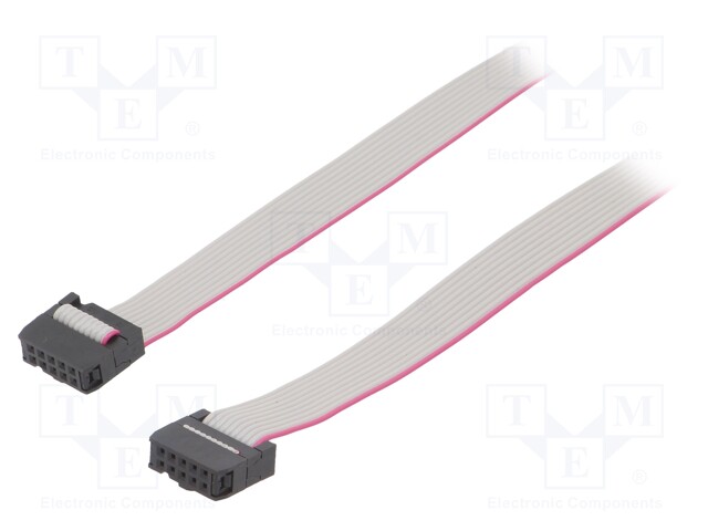 Ribbon cable with IDC connectors; 10x28AWG; Cable ph: 1.27mm