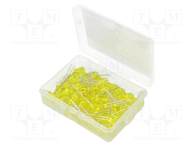 Kit: LED; 8mm; THT; 50pcs; yellow; 3÷15V; Kit: LED diode yellow x50