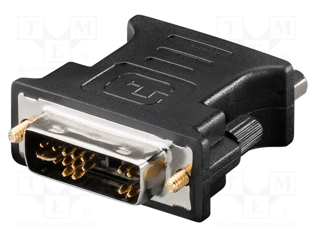 Adapter; D-Sub 15pin HD socket,DVI-A (12+5) plug; Colour: black