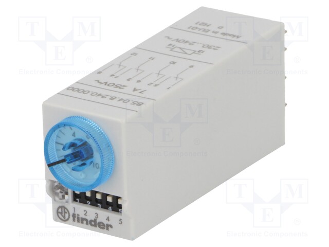 Timer; 0,05s÷100h; 4PDT; 250VAC/7A; 230VAC; 230VDC; -20÷60°C; IP40