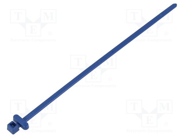 RFID cable tie; L: 200mm; W: 4.6mm; polyamide; 225N; blue; Ømax: 50mm