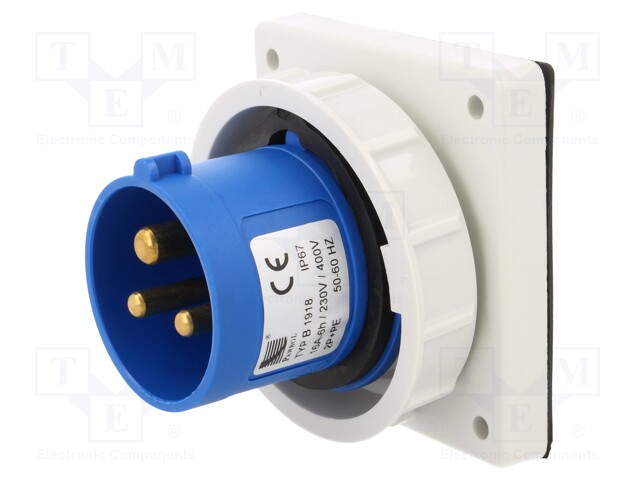 Connector: AC supply; socket; male; 16A; 400VAC; IEC 60309; IP67