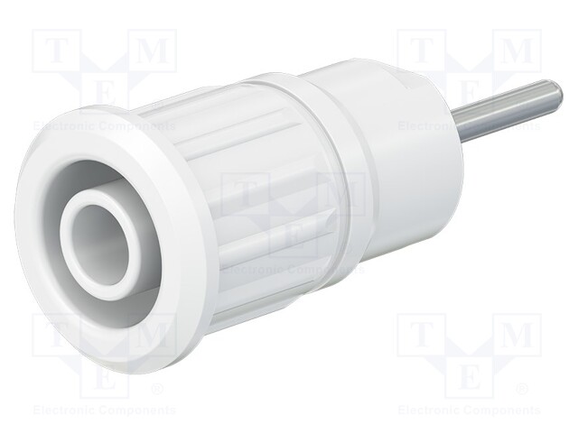 Socket; 4mm banana; 24A; 1kV; L: 35.5mm; white; nickel plated