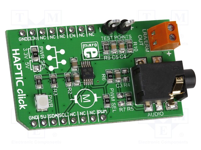 Click board; vibration motor driver; I2C,PWM; DRV2605LDGST