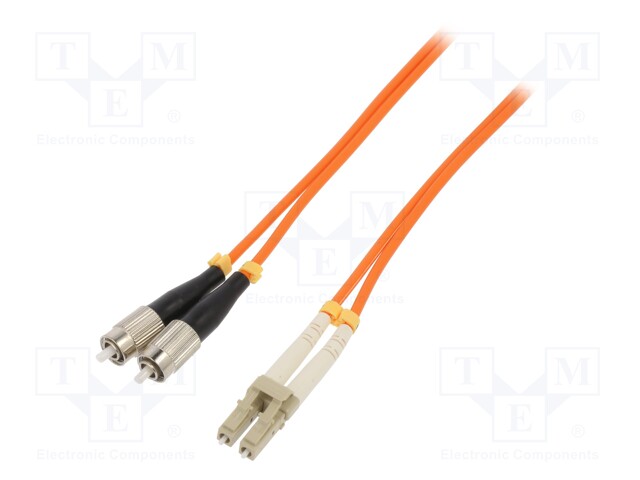 Fiber patch cord; OM2; FC/UPC,LC/UPC; 1m; LSZH; orange