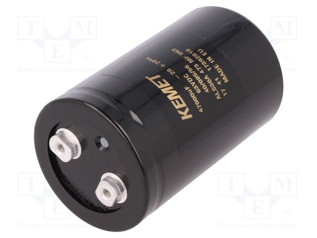 Capacitor: electrolytic; 47000uF; 63VDC; Leads: screw; ESR: 8mΩ