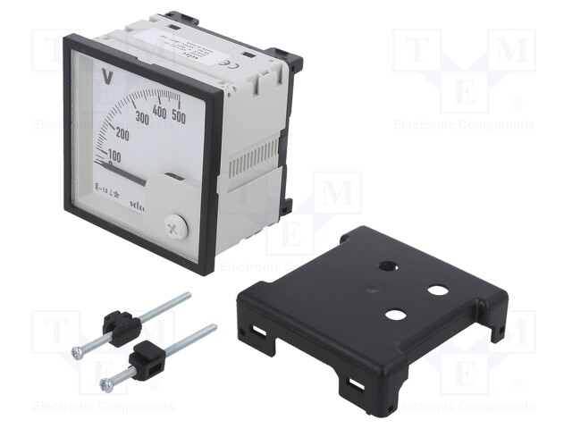 Meter: mounting; analogue; on panel; Class: 1,5; VAC: 0÷500V; 160g
