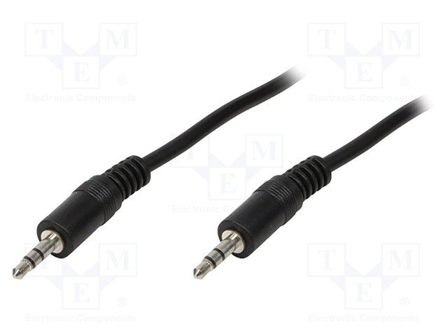 Cable; Jack 3.5mm plug,both sides; 200mm; black