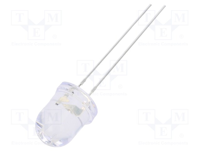 LED; 8mm; yellow; 2180÷3000mcd; 30°; 12mA; 5V; Front: convex