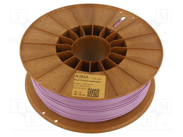 Filament: PLA Pastle; 1.75mm; lavender; 185÷225°C; 1kg