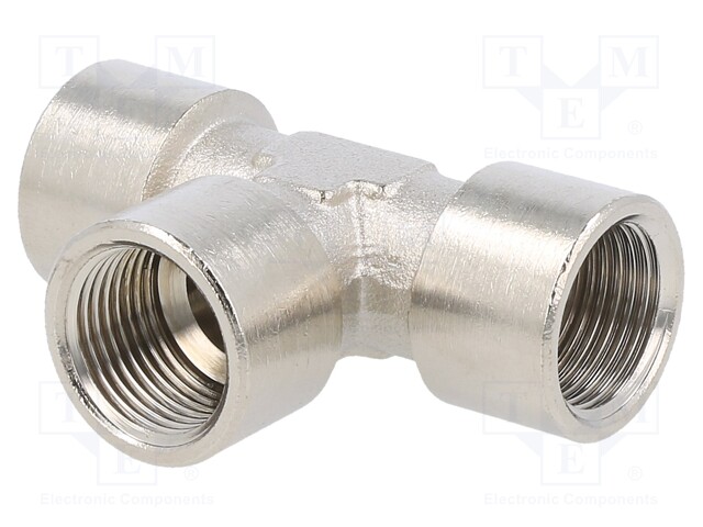 Metal connector; threaded,T-tap splitter; G 3/8"; 75bar; 300°C