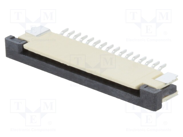 Connector: FFC (FPC); horizontal; PIN: 16; ZIF; SMT; tinned; 30mΩ