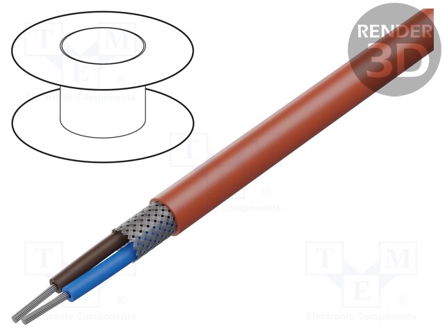 Wire; SiHF+C; 2x0.75mm2; Cu; stranded; silicone; red-brown