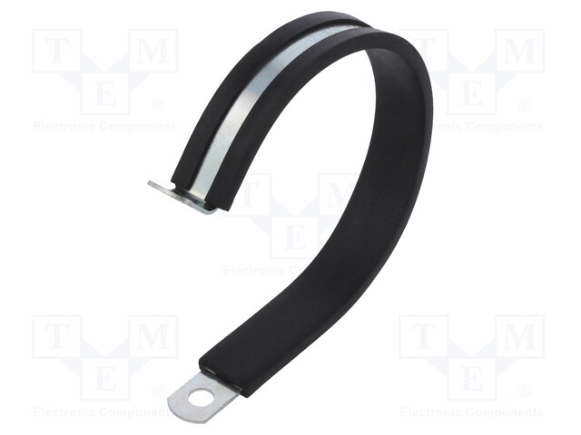 Fixing clamp; ØBundle : 60mm; W: 13mm; steel; Cover material: EPDM