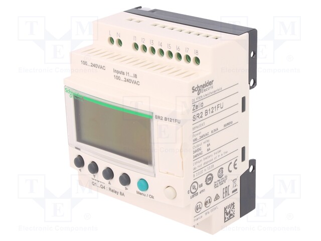 Programmable relay; DIN; Zelio Logic; -20÷40°C; 100÷240VAC