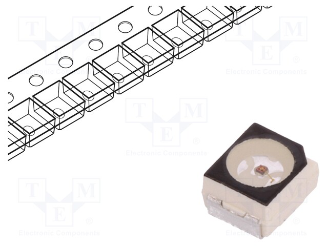 LED; SMD; 3528,PLCC2; yellow; 1208÷2415mlm; 355÷900mcd; 120°; 30mA