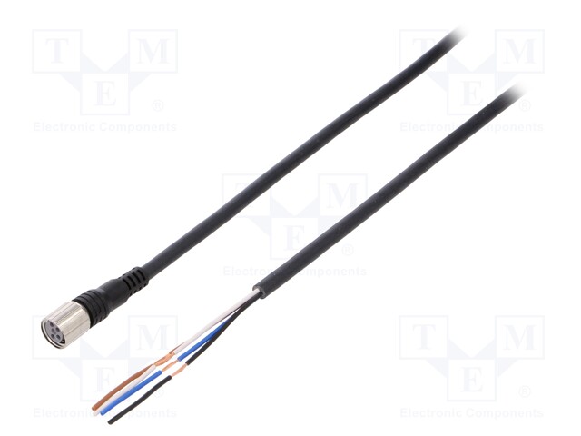 Connection lead; M8; PIN: 4; straight; 10m; plug; 1A; -25÷70°C; IP67