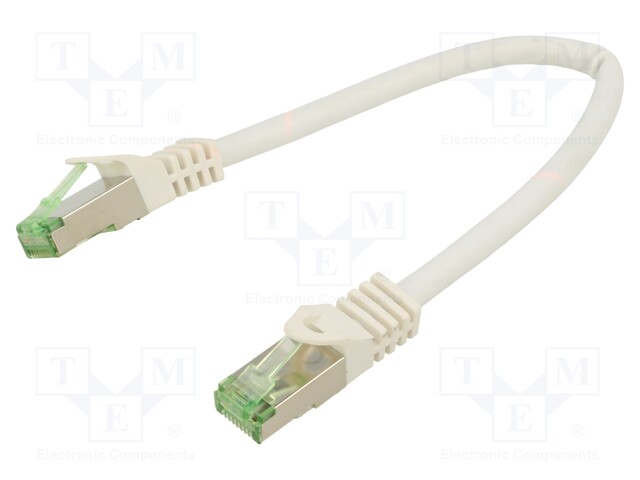 Patch cord; S/FTP; Cat 8.1; stranded; Cu; LSZH; white; 0.25m; 26AWG