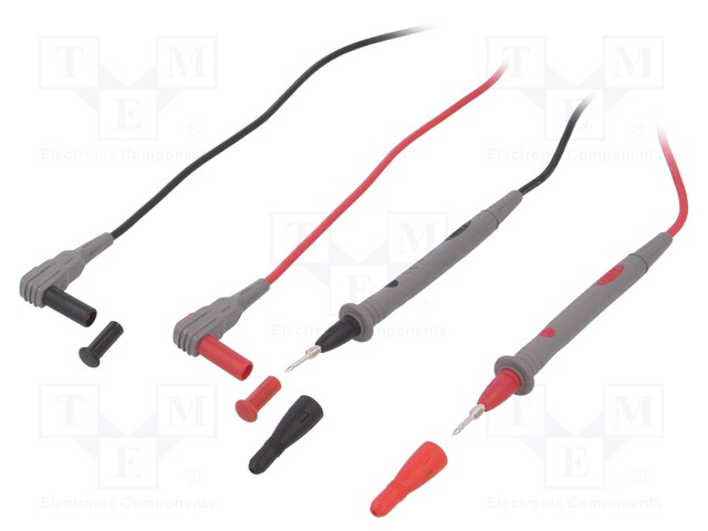 Test lead; black,red; 2pcs; 10A; 1kV; Len: 900mm; Bit len: 130mm