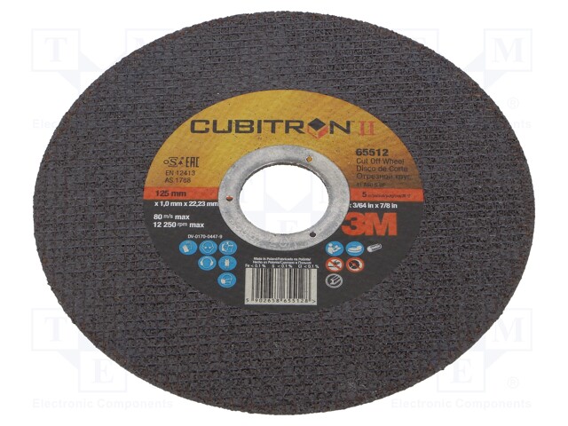 Cutting wheel; Ø: 125mm; Øhole: 22.23mm; Disc thick: 1mm