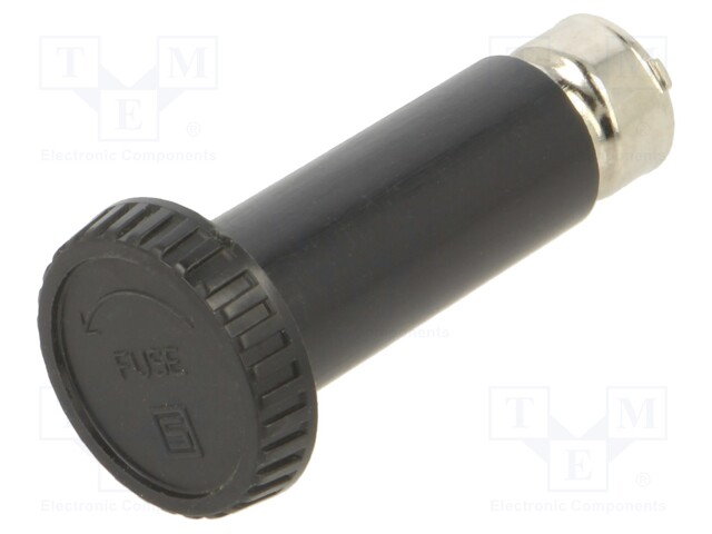 Adapter; cylindrical fuses; 10A; -40÷85°C; Colour: black; UL94V-0