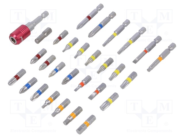 Screwdriver bits; Pcs: 29; Package: bag