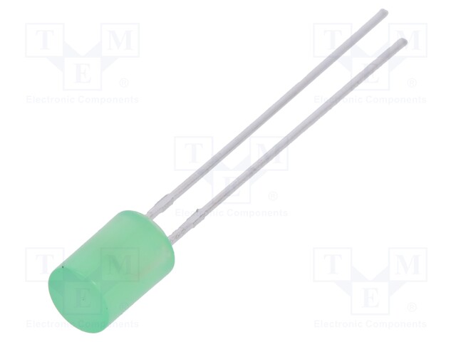 LED; 5mm; green-yellow; 13÷30mcd; 130°; Front: flat; without flange