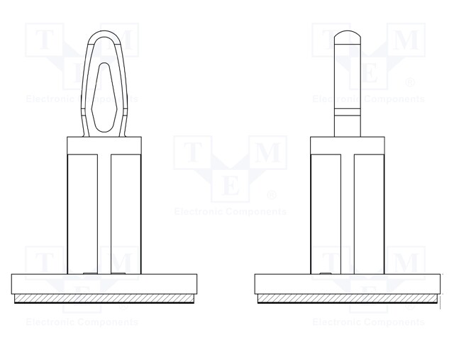 PCB distance; rubber; L: 12.7mm; self-adhesive,snap fastener