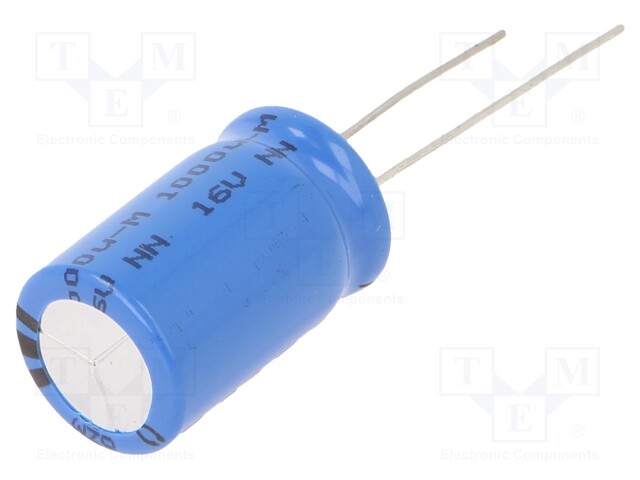 Capacitor: electrolytic; 1mF; 16VDC; Ø12.5x20mm; ±20%; -40÷85°C