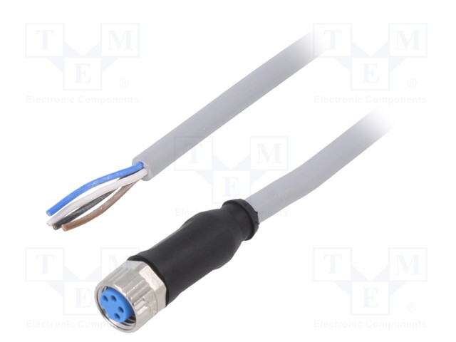 Connection lead; M8; PIN: 4; straight; 10m; plug; 60VAC; 4A; -30÷80°C