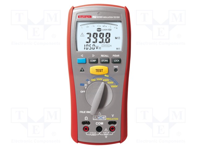 Meter: insulation resistance; LCD (4000),with a backlit; 20GΩ