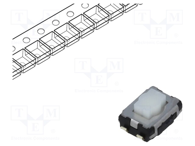 Microswitch TACT; SPST; Pos: 2; 0.02A/15VDC; SMT; none; 2.5mm; white