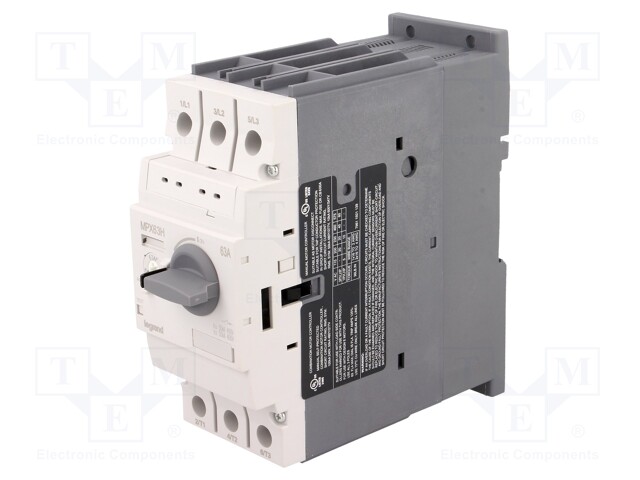 Motor breaker; 30kW; 230÷690VAC; DIN; Overcurrent release: 45÷63A