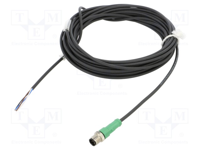 Connection lead; M12; PIN: 4; straight; 10m; plug; 250VAC; 4A; 250VDC