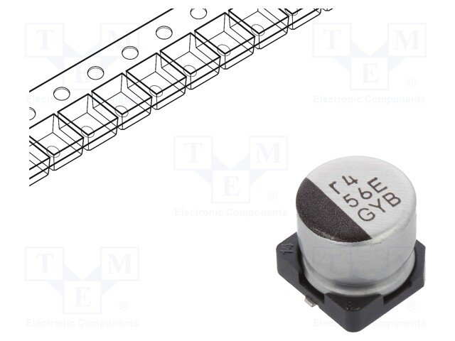 Capacitor: hybrid; 56uF; 25VDC; ESR: 50mΩ; ±20%; -55÷105°C; 1.3A