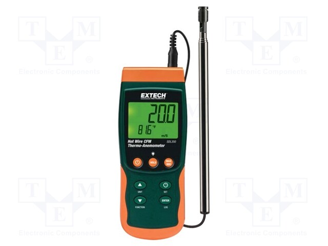 Thermoanemometer; LCD (9999); 0,2÷25m/s; 0÷50°C