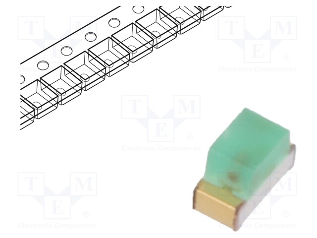 LED; SMD; 0603; green; 3÷8mcd; 1.6x0.8x1.1mm; 160°; 2.2÷2.5V; 20mA