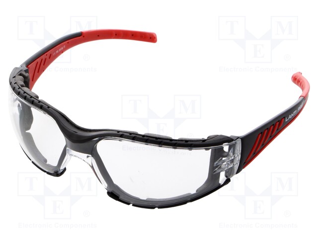 Safety spectacles; Lens: transparent; Resistance to: UV rays