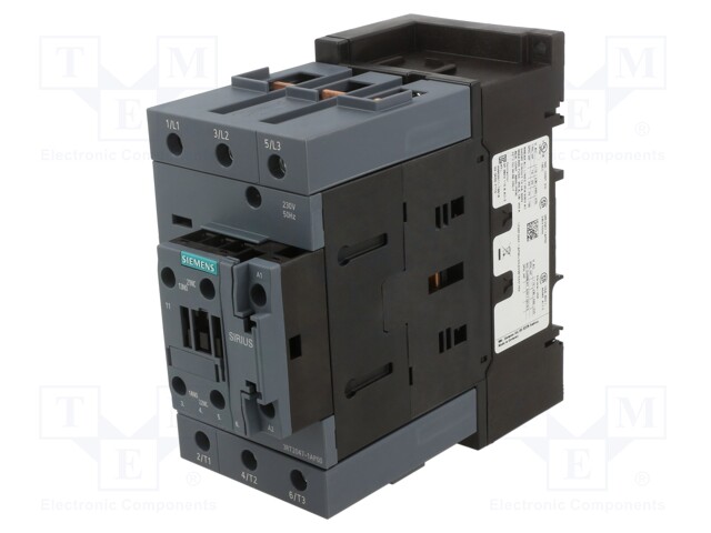 Relay Contactor, 3RT2 Series, 3PST-NO, 3P, 98 A, 90 kW, 1 kV