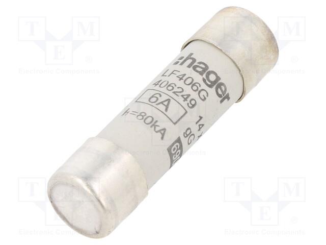 Fuse: fuse; gG; 6A; 690VAC; cylindrical,industrial; 14x51mm