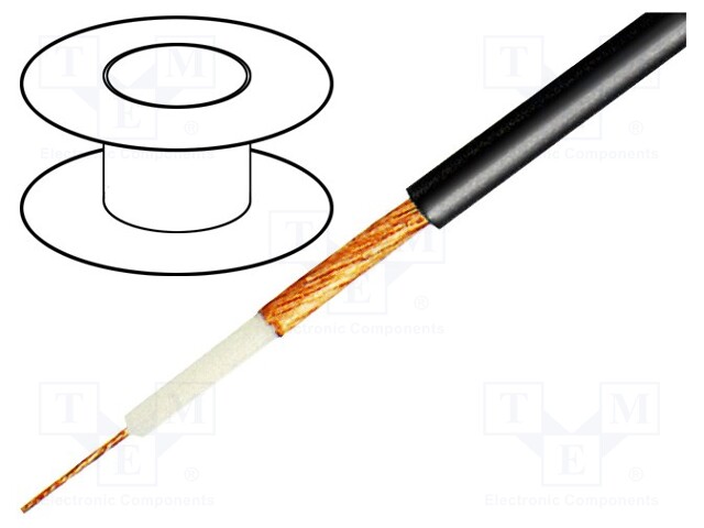 Wire: microphone cable; 1x0,25mm2; black; OFC; PVC; -15÷70°C; 100m