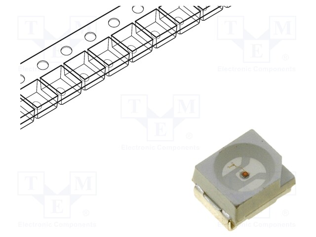 LED; SMD; 3528,PLCC2; yellow; 400÷600mcd; 3.5x2.8x1.9mm; 120°; 20mA