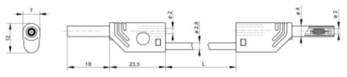 Test lead; 10A; banana plug with axial socket 2mm; Urated: 1kV